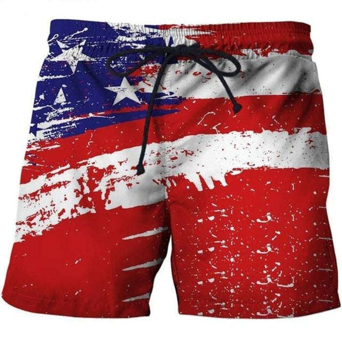 Painted USA Flag Shorts