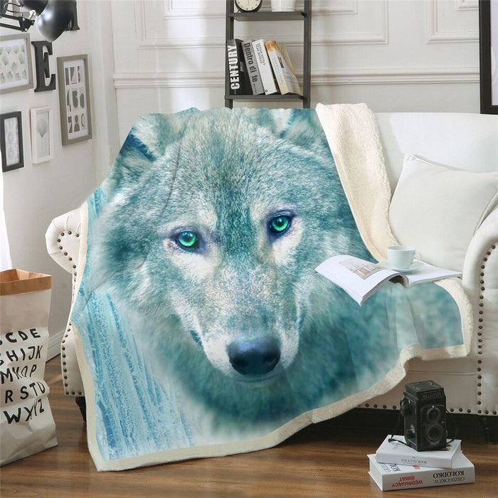 Icey Wolf Blanket Quilt