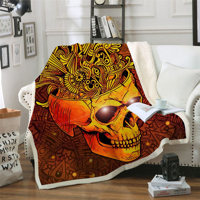 Golden Skull Blanket Quilt