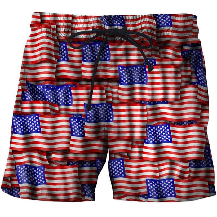 Multi-faceted USA Flag Shorts